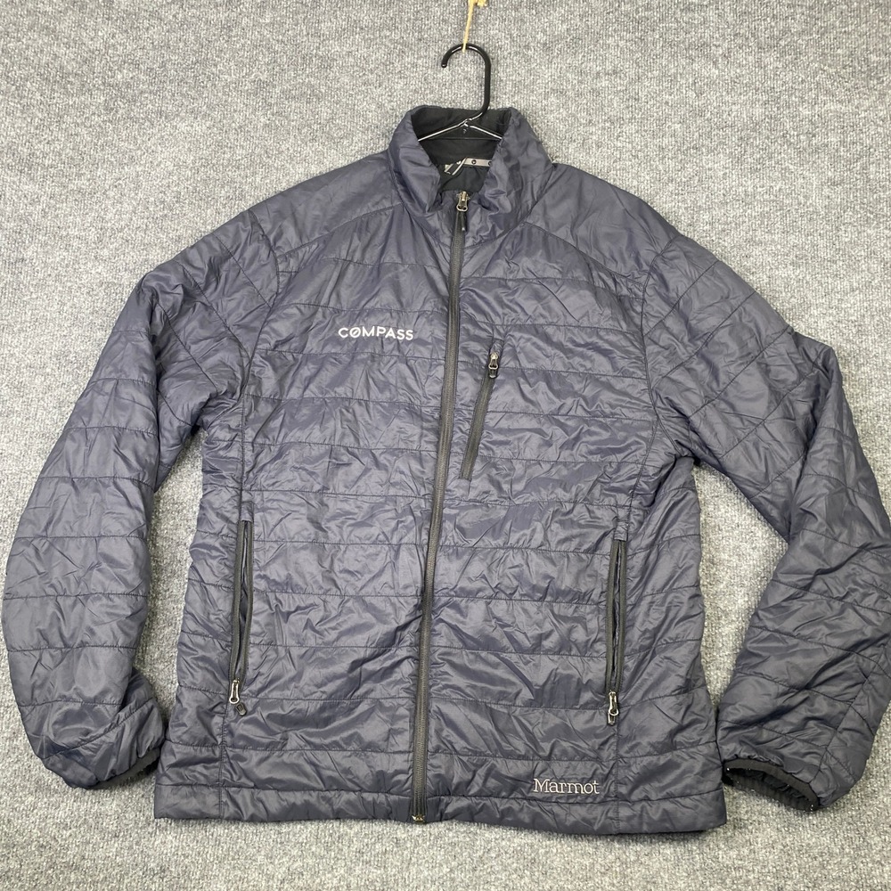 Marmot Primaloft Insulated Puffer Jacket Womens Large Grey Compass Full Zip L